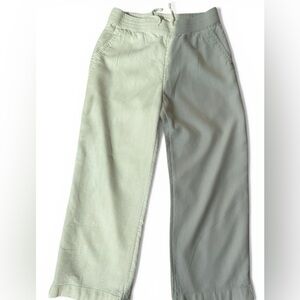 Abercrombie girls 7/8 Wide-Leg linen Drawstring Pants in  white